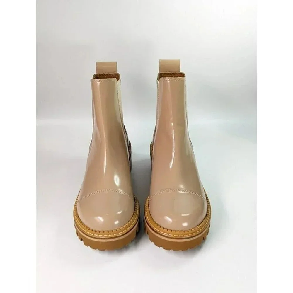 See By Chloe Women's Mallory Leather Chelsea Boots Beige Size 37 EU MSRP $475 - Picture 4 of 11